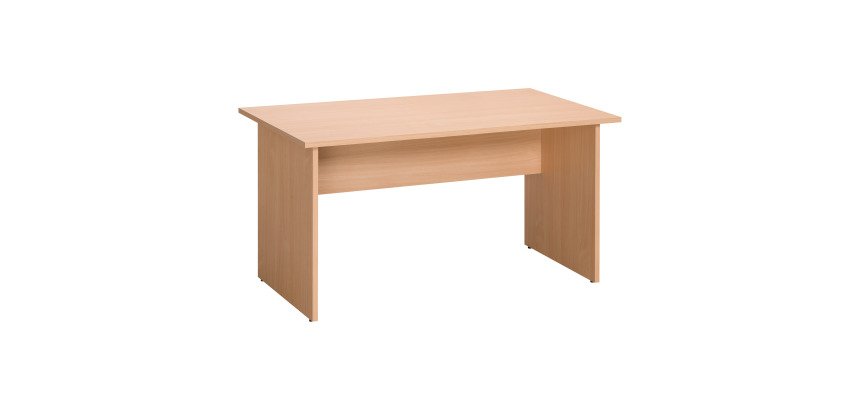 Bureau droit hêtre L 140 cm piétement plein bois - O-line 2