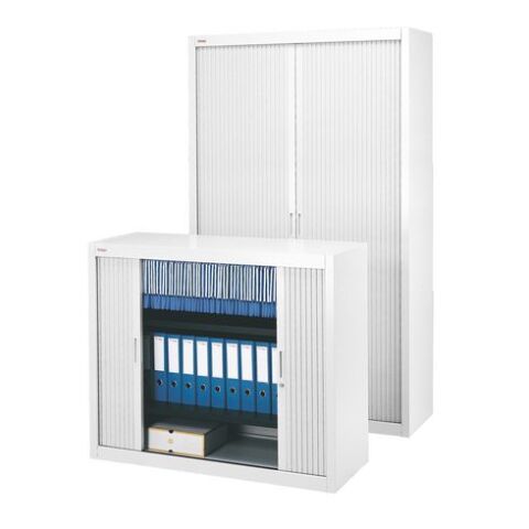 Armario de oficina metálico desmontable Bruneau Alt. 200 x An 120 cm Blanco Puerta persiana