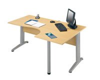 Scrivania angolare Altys con allungo gambe ad L in metallo