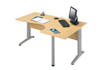 Compact desk Altys L 160 cm metal L leg