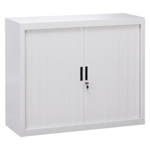 Armario de oficina metálico desmontable Bruneau Alt. 100 x An. 120 cm Blanco Puerta persiana Blanco
