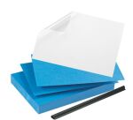 Pack 50 baguettes noires + 100 couvertures plastique incolores + 100 couvertures cartonnées bleues Fellowes