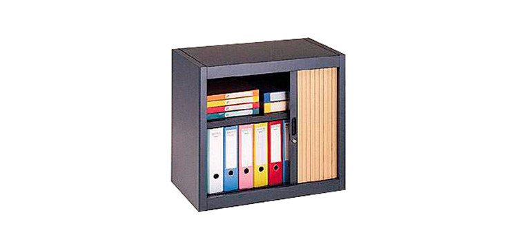 Armoire basse à rideaux démontables Décor 70 x 80 cm corps anthracite