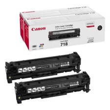 Pack van 2 toners Canon 718 zwart