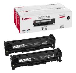 Pack van 2 toners Canon 718 zwart