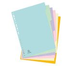 Intercalaires neutres A4 Exacompta Forever carte recyclée colorée 6 onglets - 1 jeu