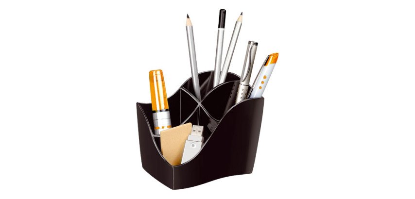 Pen holder Cep Isis Greenspirit black 4 compartments
