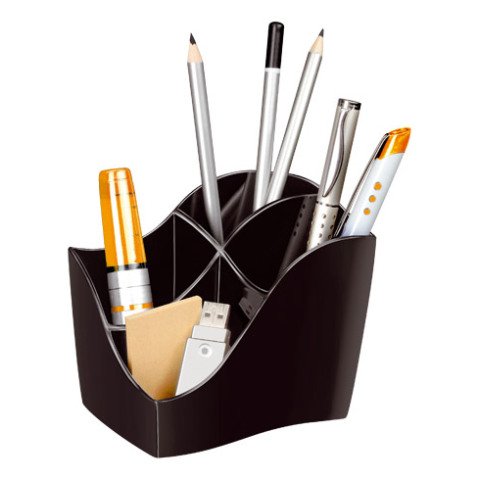 Organizador multiusos y de escritorio CEP Isis Green Spirit de 4 compartimentos negro