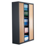 Armoires hautes à rideaux démontables Décor 200 x 100 cm corps anthracite