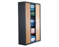 Armoires hautes à rideaux démontables Décor 200 x 100 cm corps anthracite