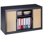 Armoire basse à rideaux démontables Décor 70 x 120 cm corps anthracite