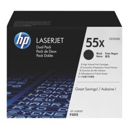 Pack de 2 toners HP 55X noir