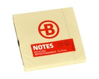 Blocco appunti  75x75 mm da 100 fogli notes riposizionabili riciclati giallo Bruneau