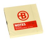 Pack 12 notes repositionnables jaune 75 x 75 mm Bruneau - bloc de 100 feuilles + 12 offertes