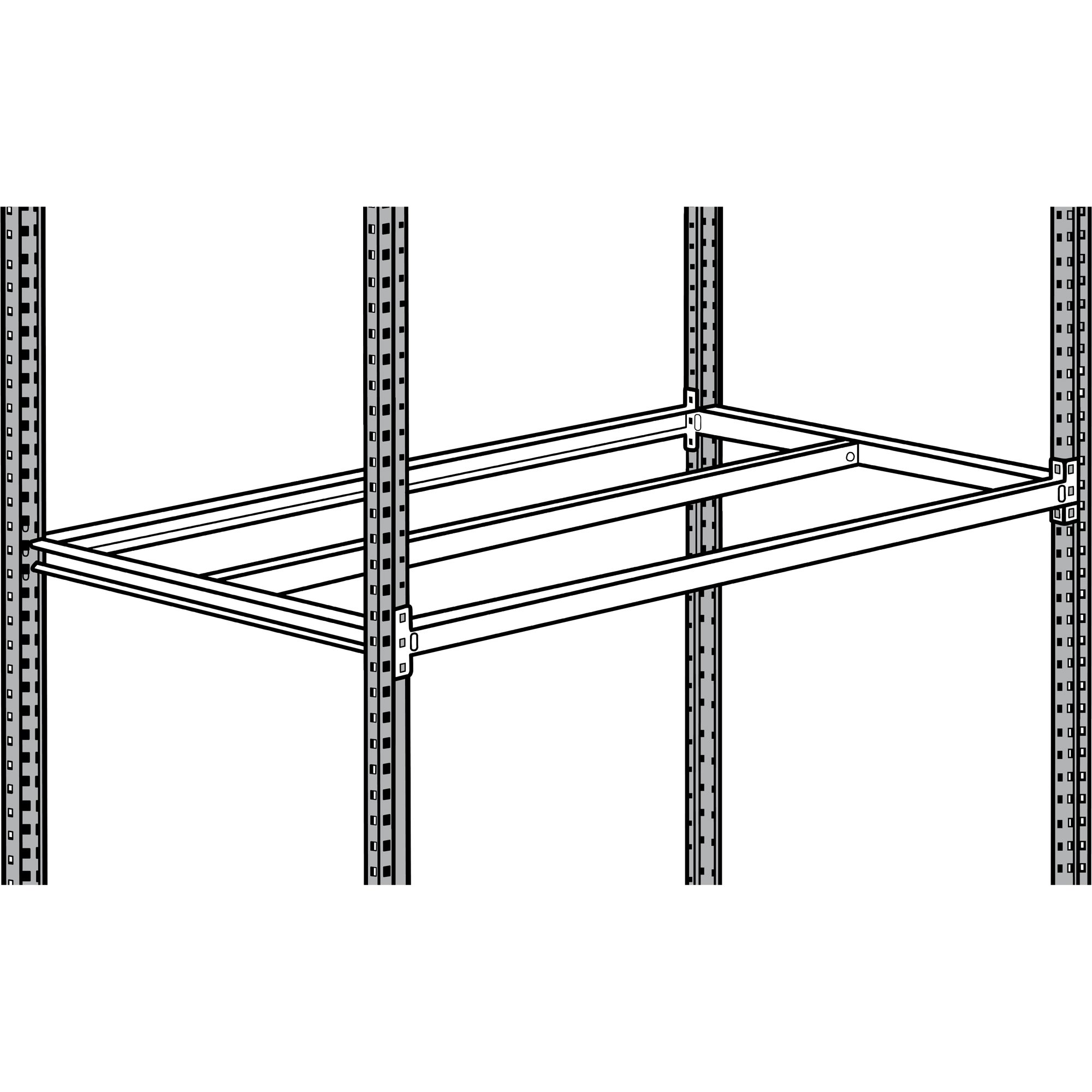 Lot 2 tablettes tubulaires métal pour rayonnage Industri'Pro et Industri' Eco