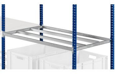 Lot 2 metal tubular shelves for Industri'Pro and Industri' Eco shelving