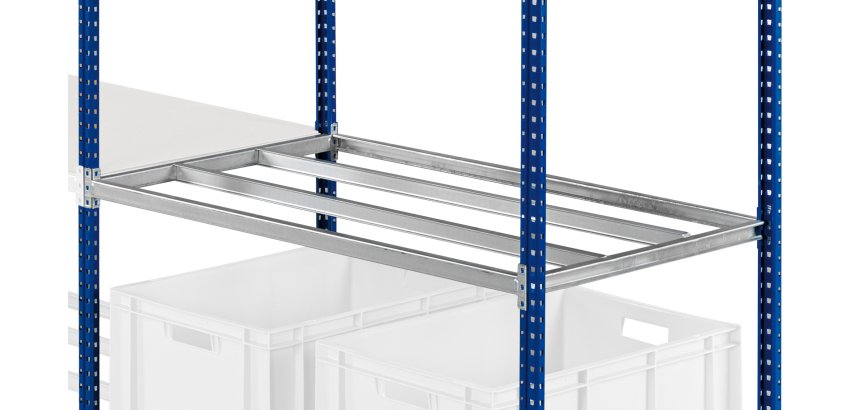 Lot 2 tablettes tubulaires métal pour rayonnage Industri'Pro