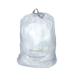Sac poubelle 12 litres Brabantia liens coulissants blanc - paquet de 20