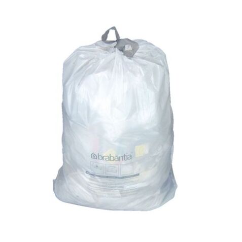 Sac poubelle 12 litres Brabantia liens coulissants blanc - paquet de 20