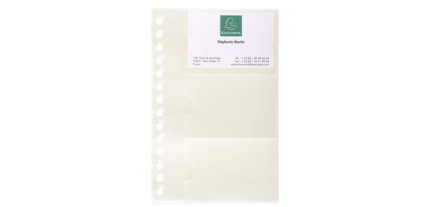 Fundas para Tarjetero Exacompta Exacard 15 x 20 cm reposicionables - Recambio de 10