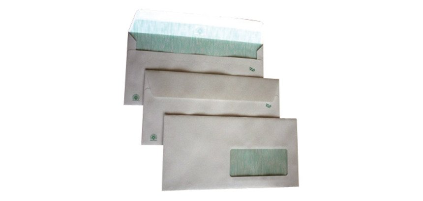 Sobres reciclados 115 x 225 mm 90 g con ventana derecha Sam - Caja de 500