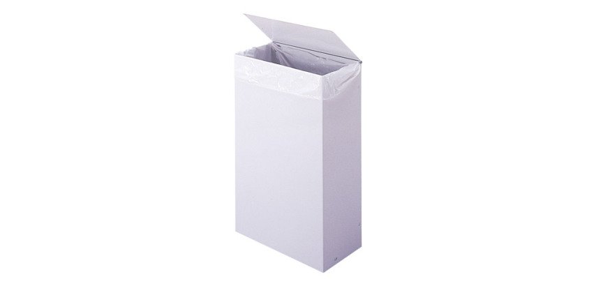 Wall-mounted 10-liter rectangular waste bin with lid Blanka Rossignol, white