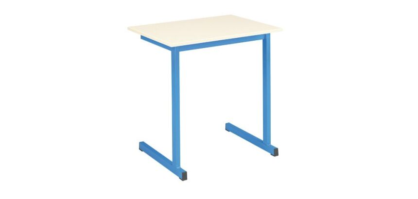 Table scolaire individuelle L 70 x P 50 cm piétement dégagement latéral