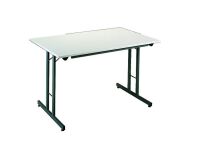 Table pliante Multi-usages L 120 x P 80 cm gris / pied anthracite