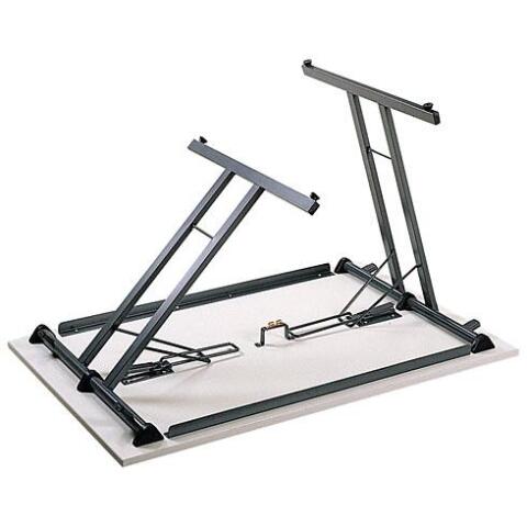 Mesa plegable 120 x 80 cm. Tablero gris patas gris oscuro