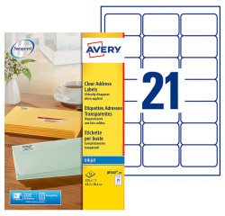 Pak 525 adresetiketten Avery J 8560 63,5 x 38,1 mm voor inkjetprinter