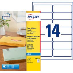 Pak 350 adresetiketten Avery J 8563 99,1 x 38,1 mm voor inkjetprinter