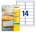 Etiquette adresse jet d'encre 99,1 x 38,1 mm Avery J8563-25 transparente - Pochette de 350
