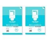 Recambio para carpeta de anillas 100 hojas 4x4 Folio 4 taladros Pacsa