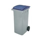 Garbage can, 2 wheels, 120 litres, blue cover