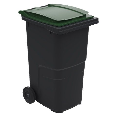 Contenedor de reciclaje 240L con ruedas tapa verde