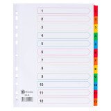 JMB set of large numbered dividers, Bristol board with Mylar tabs, 12 divisions