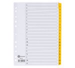 Intercalaire A4 carte bristol blanche Bruneau 20 onglets alphabétiques jaunes - 1 jeu
