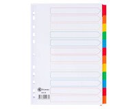 Separadores cartulina Bristol Blanca A4 Bruneau 12 pestañas mylar multicolor