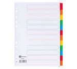 Intercalaire A4 carte bristol blanche Bruneau 12 onglets neutres multicolores - 1 jeu