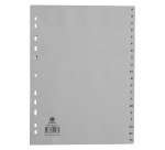 Intercalaire A4 polypropylène gris Bruneau 20 onglets alphabétiques gris - 1 jeu