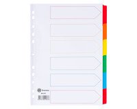 Separadores cartulina Bristol Blanca A4 Bruneau 6 pestañas mylar multicolor