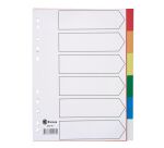 Intercalaire A4+ polypropylène coloré Bruneau 6 onglets neutres multicolores - 1 jeu