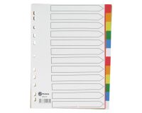 Separadores de polipropileno A4 12 divisiones colores Bruneau