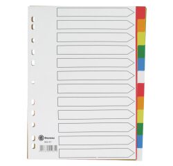 Separadores de polipropileno A4 12 divisiones colores Bruneau