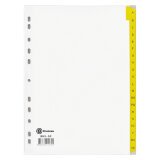 Intercalaire A4 carte bristol blanche Bruneau 20 onglets alphabétiques jaunes - 1 jeu