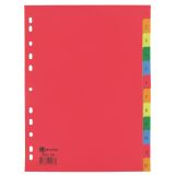 Separadores numéricos A4 12 divisiones polipropileno colores Bruneau