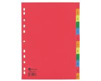 Separadores numéricos A4 12 divisiones polipropileno colores Bruneau