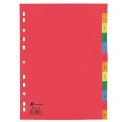 Separadores numéricos A4 12 divisiones polipropileno colores Bruneau