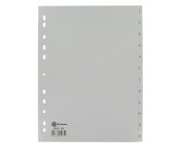 Separadores numéricos A4 12 divisiones polipropileno gris Bruneau