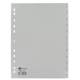 Subject dividers numeric 12 divisions polypropylene A4 JMB